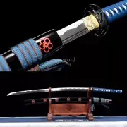 Real Japanese Katana 1060 Carbon Steel Sword Battle Ready With Black Scabbard.