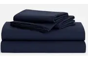 Alliance Easywash Navy Blue Double Bed Sheet Set