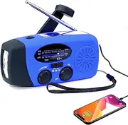 Emergency Radio, Multifunctional Solar Radio Emergency Radio with Crank and Flashlight with AM/FM/NOAA Weather Radio Suitable for Camping, Hiking and Traveling,Blue