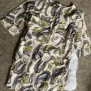 Boden Laurie Dress Linen Paisley Multi Color Midi NEW Size 14L