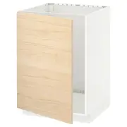 METOD base cabinet for sink, white/Askersund light ash effect, 60x60x80 cm