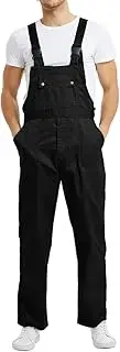[TOPTIE] Men's Bib Overall Mid-weight Coverall Big and Tall with Tool Pockets, Workwear Apparel