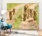 3D Lion road 6 Blockout Photo Curtain Printing Curtains Drapes Fabric Window AU