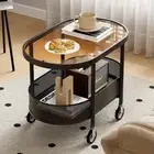 Nordic Style Tempered Glass Multi-Purpose Mobile Cabinet - Sofa Side Table, Beds