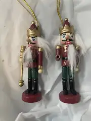 Nutcracker Christmas Ornaments Set of 2 Holiday Tree Decor Pair Of Matching
