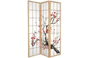 Cherry Blossom Room Divider Screen Natural 3 Panel