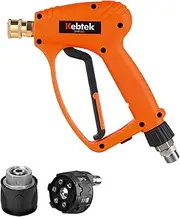 Kebtek Pressure Washer Gun 5200 PSI & Adaptor Compatible with Karcher K2-K7, 6 in1 Water Nozzle, 1/4 inch Quick Connect, M22 14MM Hose Interface