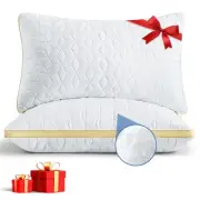 Pillows Standard Size Set of 2, Hotel Quality Standard Bed Pillow, Mesh Gusse...