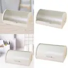 Bread Bin Holder Bread Keeper with Roll up Lid Large Capacity Metal Portable