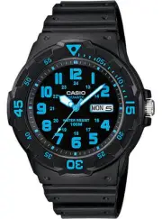Casio MRW200H-2BV, Men's Analog Black Resin Band, 100 Meter, Day/Date, NEW