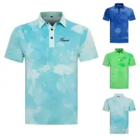 在飛比找蝦皮商城精選優惠-2024夏季新款高爾夫男士短袖T恤排汗透氣寬鬆球衣Polo衫