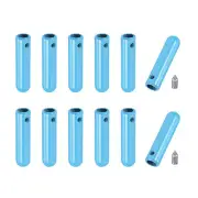 12 Pcs Shoelace Tips with Screw, Alloy 25mm Aglets End Tip for DIY, Light Blue