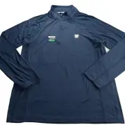 Chaps Golf Men's Quarter Zip Pullover Shirt Size Medium Navy Blue UPF50