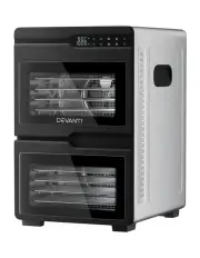 [Devanti] Food Dehydrator Dual-Zone Fruit Jerky Dryer 12 Trays in Silver