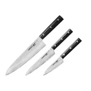 Samura DAMASCUS 67 Set of 3 Kitchen Knives: Paring Knife Utility Knife Chef's Knife 67 Layers