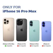 iPhone 16 Pro Max Lens Flip Stand Case Cover: Transparent, Magsafe Compatible, Durable Design - Pink