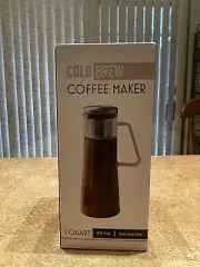 Coffee Maker Cold Brew One Quart Glass Willow & Everett New In Box… Stainless