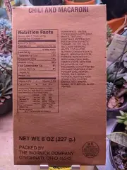 Vintage MRE Chili and Macaroni (Circa 1999?) Factory Sealed Collectible Ration