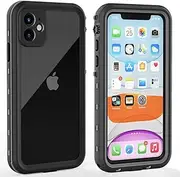ZWWADR iPhone 11 Waterproof Case with Screen Protector Full Body Protector Shockproof Dustproof Dirtproof Heavy Duty IP68 Waterproof Case for iPhone 11(6.1inch) (Clear)