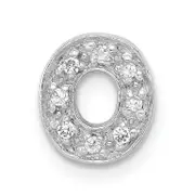 Sterling Silver Polished Cz Initial O Chain Slide Charm