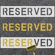 2pcs Reserved Stencil, 28.74x5.9 inch Reserved Parking Sign Spray Painting Letter Stencil Reusable Reserved Template for Parking Lot Concrete Curb Asphalt