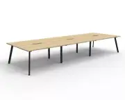 New RapidLine Eternity 8 Person Desk 7200mm (1800mm per person) Double Sided Met