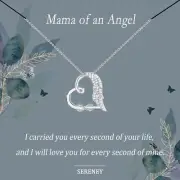 Sympathy Gifts for Loss of Loved One, Sterling Silver Angel Wing Infinity Hea...