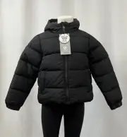 Swiss Tech Black Long Sleeve Puffer Jacket Full Zip Girls Size XS (4-5)