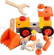 Excavator Children Digger Toy Dump Truck Toy Construction Truck Digger Vehicle Toys Garbage Truck Children’s Toys Simulated Construction Vehicle Wooden