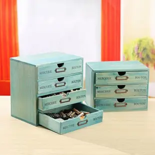 zakka實木辦公桌面收納盒多抽屜雜物整理小收納柜紋身針分類收納