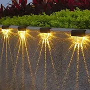 2/4pcs Solar Fence Lights Outdoor Deck Lights Warm White Waterproof RGB 2 Modes Garden Lights Villa Patio Decoration Landscape Fence Stair Lights