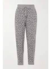 [RAILS] RAILS - Kingston Leopard-print Brushed-jersey Track Pants - Gray - large large Gray