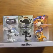 Amiibo Nintendo Super Smash Bros Retro 3pk - R.O.B, Duck Hunt, Mr. Game&Watch