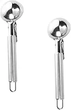 NOLITOY 2Pcs Stainless Steel Ice Cream Versatile Melon Scoops for Home Use for Fruits Ice Cream and Healthy Foods
