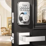 Zowill DK02A-L Fingerprint Keypad Door Lock with 2 Handles, Satin Nickel NEW