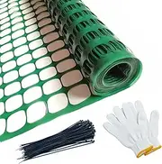 KALYSIE Safety Fence Plastic Mesh Fencing Roll, 4'x100' Feet 1 Roll with 100 Zip Ties, Temporary Reusable Netting for Snow Fence, Garden, Construction and Animal Barrier