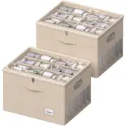 2 Pack Shoe Organizer for Closet Large Shoe Box Storage Containers with Clear...