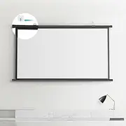 GPVPFLBLMH Manual Pull Down Projector Screen 50inch 60inch Wall Mounted Ceiling Projection Screen Roll Up Movie Screen for Home Theater/Cinema(72inch(4:3))