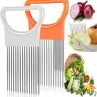 2PCS Onion Holder Slicer, Stainless Steel Assistant Slicers Cutter Chopper, V...