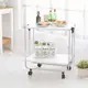 【ikloo】廚房折疊式活動餐車/置物車(白)