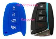 BLUE SILICONE 4 BUTTON SMART KEY COVER for HYUNDAI IX35 SANTA FE 2013