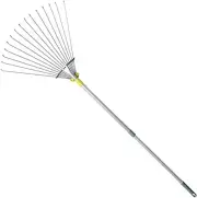 Leaf Rake - Garden Rake for Leaves, Adjustable Metal Rake and Yard Rake, rake