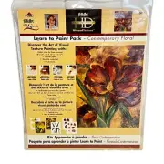 Learn To Paint Pack - Contemporary Floral By FolkArt One Stroke Painting Kit Wi