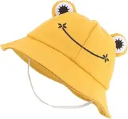 [Minkissy] Cute Boys and Girls Bucket Hat Cotton Outdoor Sun Hat Windproof Ponytail Cap Pink