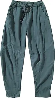 [Maiyifu-GJ] Men's Hippie Harem Pants Baggy Hip Hop Yoga Joggers Sweatpants Loose Elastic Waistband Drop Crotch Trousers