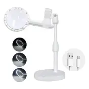 30X 60X Magnifying Glass with 12LED Lights and Stand,Lluminated Magnifier9610