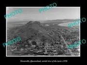 OLD LARGE HISTORIC PHOTO OF TOWNSVILLE QUEENSLAND AERIAL VIEW OF TOWN c1950 2