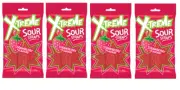 918499 4 x 160 g X - TREME SOUR STRAPS STRAWBERRY GUMMY CANDY DIPPED IN SUGAR
