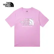 【The North Face 官方旗艦】北面男女款紫色純棉情人節趣味心型印花休閒短袖T恤｜88FXPO2