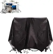 Drum Kit Cover UCARE Electronic Drum Kit Cover with Mesh Head Indoor Waterproof Drum Set Accessories Black 78×98in